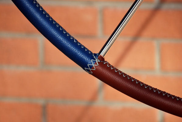 Custom Made Italian Calf Leather Yacht Steering Wheel / Helm Covers for 22mm Wheel Tube